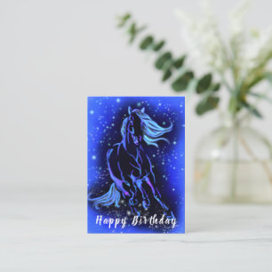 Tarjeta de bithday de caballo en marcha Noche estr