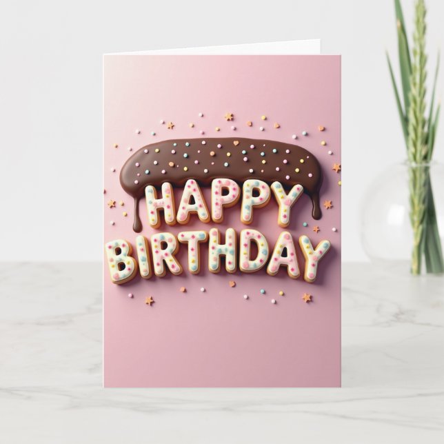 Tarjeta de Bizcocho de Cumpleaños Dulce (Anverso)