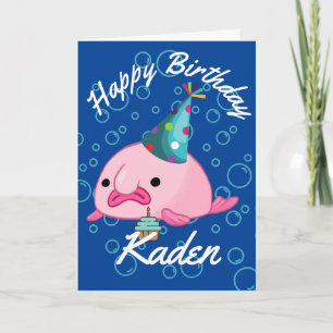 Tarjeta de Blobfish Feliz Cumpleaños Personalizada