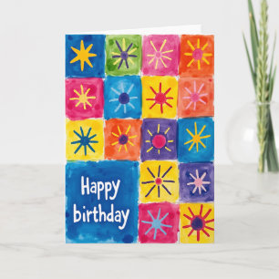 Tarjeta de bloque de acuarela festiva