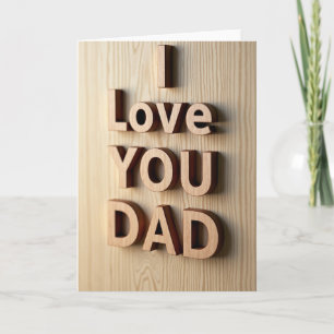 Tarjeta de Bloque de Madera Te Amo Papá