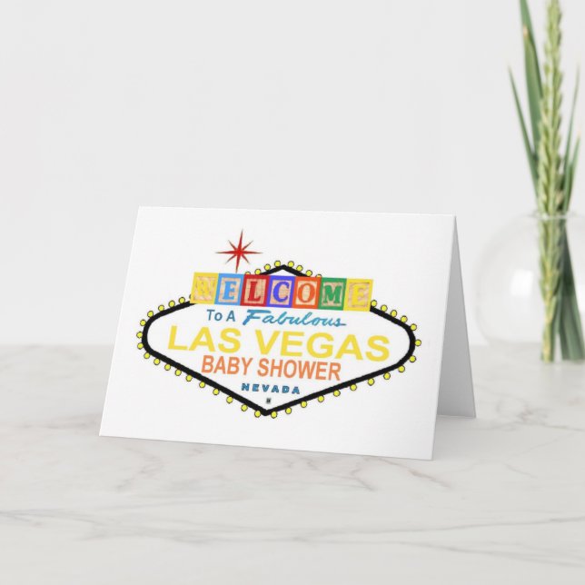 Tarjeta de bloques Baby Shower de Las Vegas (Anverso)