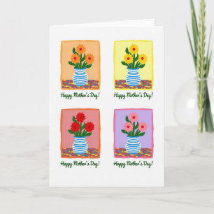 Tarjeta de bloques de mosaico del día de la madre
