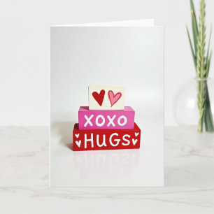 Tarjeta de bloques pintados con el corazón