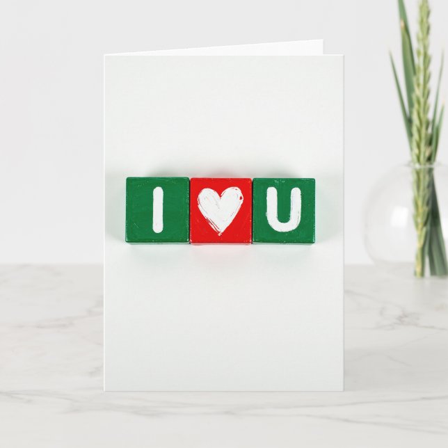 Tarjeta de Bloques Simple Te Amo (Anverso)