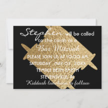 Tarjeta de BM Bat Mitzvah Bar Mitzvah Torá de Oro 
