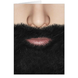 Tarjeta de boca y nariz para barba