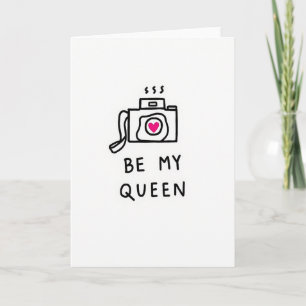 Tarjeta de boceto de cámara de amor de reina
