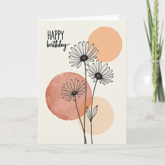 Tarjeta de boceto de flor estriada (Anverso)