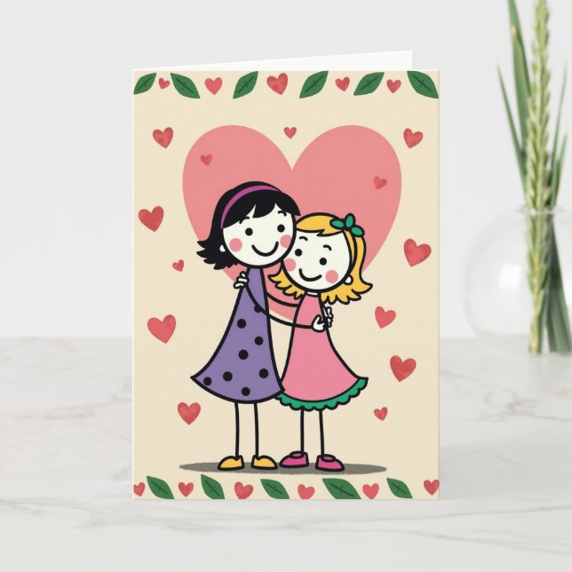 Tarjeta de boceto del Día de la Madre con mucho ca (Anverso)