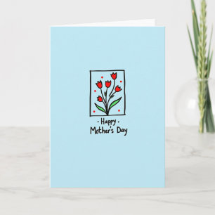 Tarjeta de boceto del día de las madres con flores