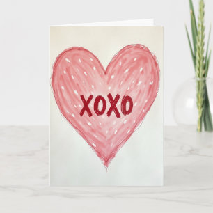 Tarjeta de boceto Xoxo con el corazón
