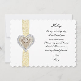 Tarjeta de Boda Amarillo Lace Unicornio Dama de Ho