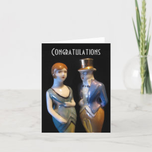 Tarjeta de boda/aniversario Art Deco