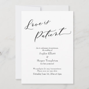Tarjeta de Boda Aplazada Simple y Paciente