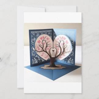 Tarjeta de boda Árbol de Amor 3D