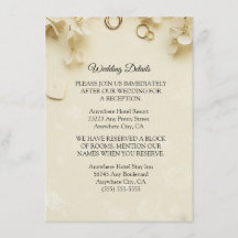 Tarjeta de Boda beige sencilla y elegante