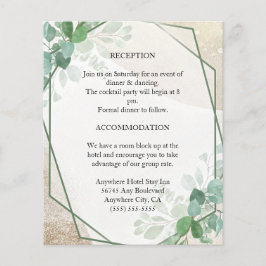 Tarjeta de Boda botánico minimalista