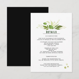 Tarjeta de Boda botánico verde negro