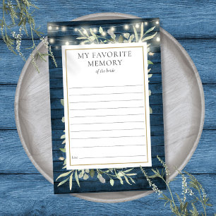 Tarjeta de boda campestre recuerdo favorito verde