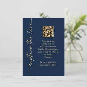 Tarjeta de boda Capture the Love Código QR Navy Go