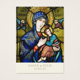 Tarjeta de Boda católica de vidrio templado