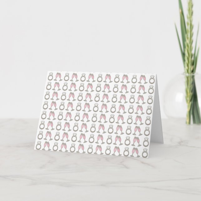 Tarjeta de Boda Champán con Anillo de Compromiso d (Anverso)