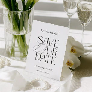 Tarjeta de Boda Clásica Moderna para Anunciar la F