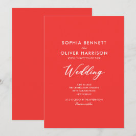 TARJETA DE BODA CLÁSICA ROJA JUICIE SIMPLE