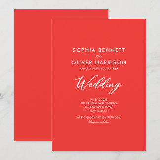 TARJETA DE BODA CLÁSICA ROJA JUICIE SIMPLE