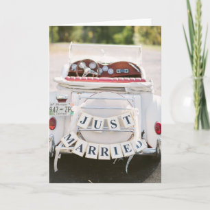 Tarjeta de boda - Coche Antiguo Señal de Recién Ca