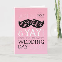 Tarjeta de boda con bigote de amor divertido lindo