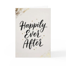 Tarjeta de Boda con Caligrafía en Dorado 'Felicida