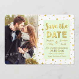 Tarjeta de boda con confeti dorado Mint para guard