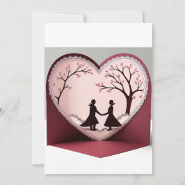 Tarjeta de Boda con Diseño de Corazón Romántico en