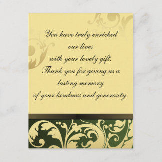 Tarjeta de boda con foto de agradecimiento Floral