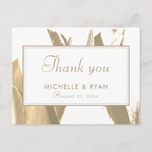 Tarjeta de boda con foto floral de tulipán dorado 
