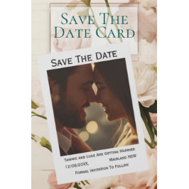 Tarjeta de boda con foto para guardar la fecha | P