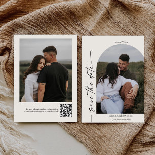 Tarjeta de boda con guión minimalista moderno y 2