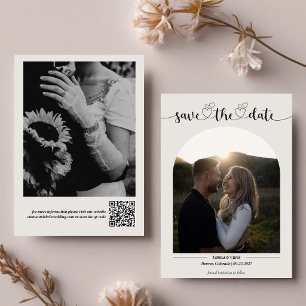 Tarjeta de boda con guión minimalista moderno y 2