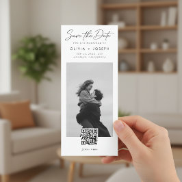 Tarjeta de boda con marcador de página de código Q