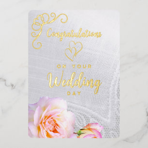 Tarjeta de boda cristiana con foto de rosas con lá