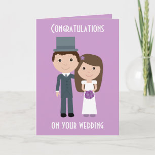 Tarjeta de Boda Cute personalizado Bride & Groom