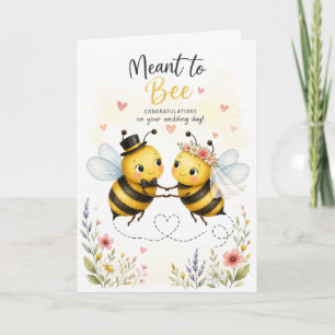 Tarjeta de Boda de Abeja de Dibujos Animados Adora