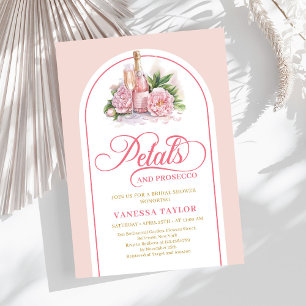Tarjeta de boda de acuarela con pétalos de moda y 