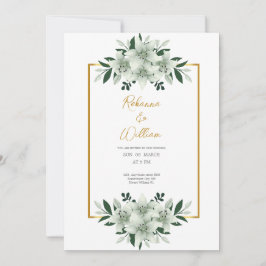 tarjeta de boda de acuarela de blancos polvoriento