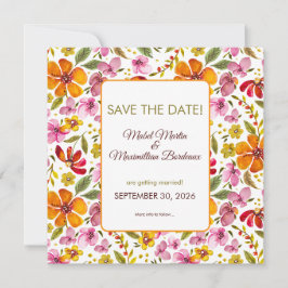 Tarjeta de boda de acuarela floral personalizada p