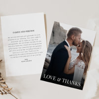 Tarjeta de Boda de agradecimiento con foto y mensa