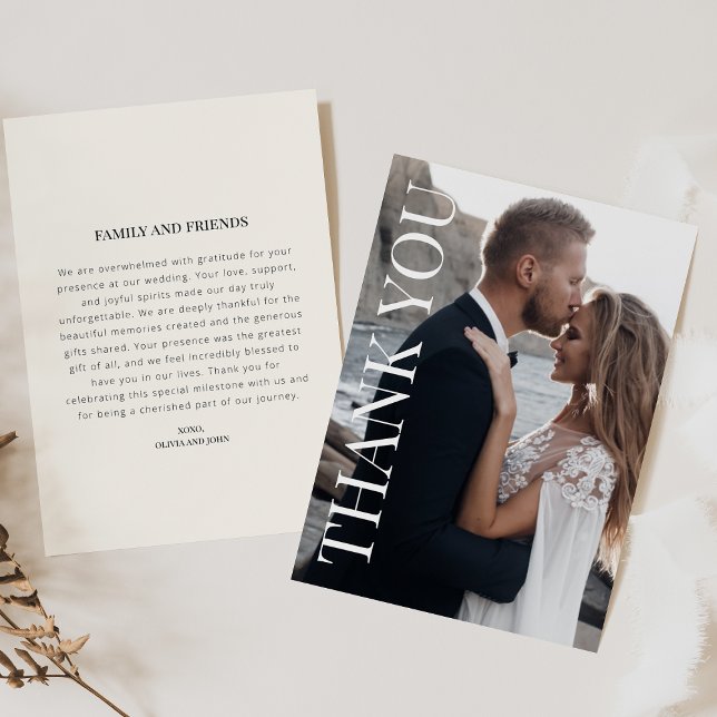 Tarjeta de Boda de agradecimiento con foto y mensa (Subido por el creador)