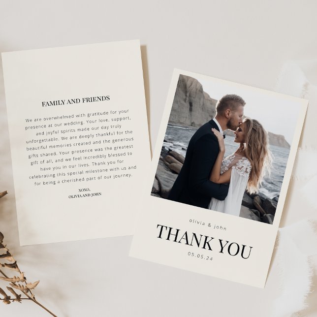 Tarjeta de Boda de agradecimiento con foto y mensa (Subido por el creador)